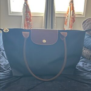 Le Pliage Black and Brown Tote Bag